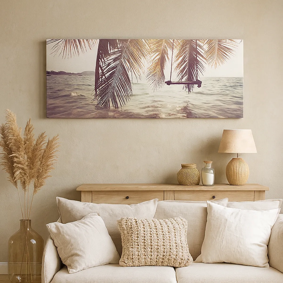 Canvastavla - Bild på duk - Gunga i molnen hur mycket du vill - 30x30 cm