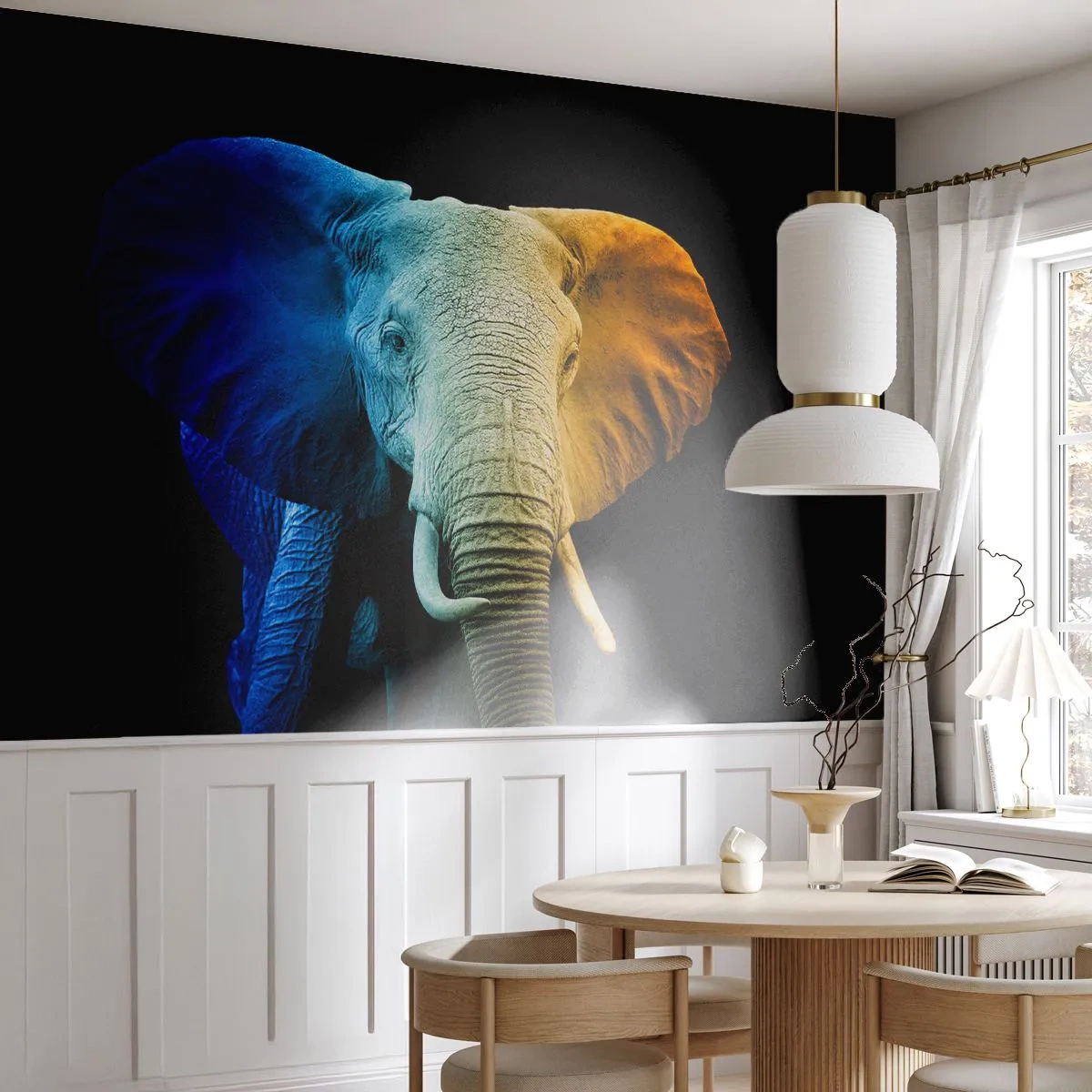 Fototapet Premium Canvas - Excentriker, ej kuf - Abstraktion, Elefant, Djur - 150x105 cm