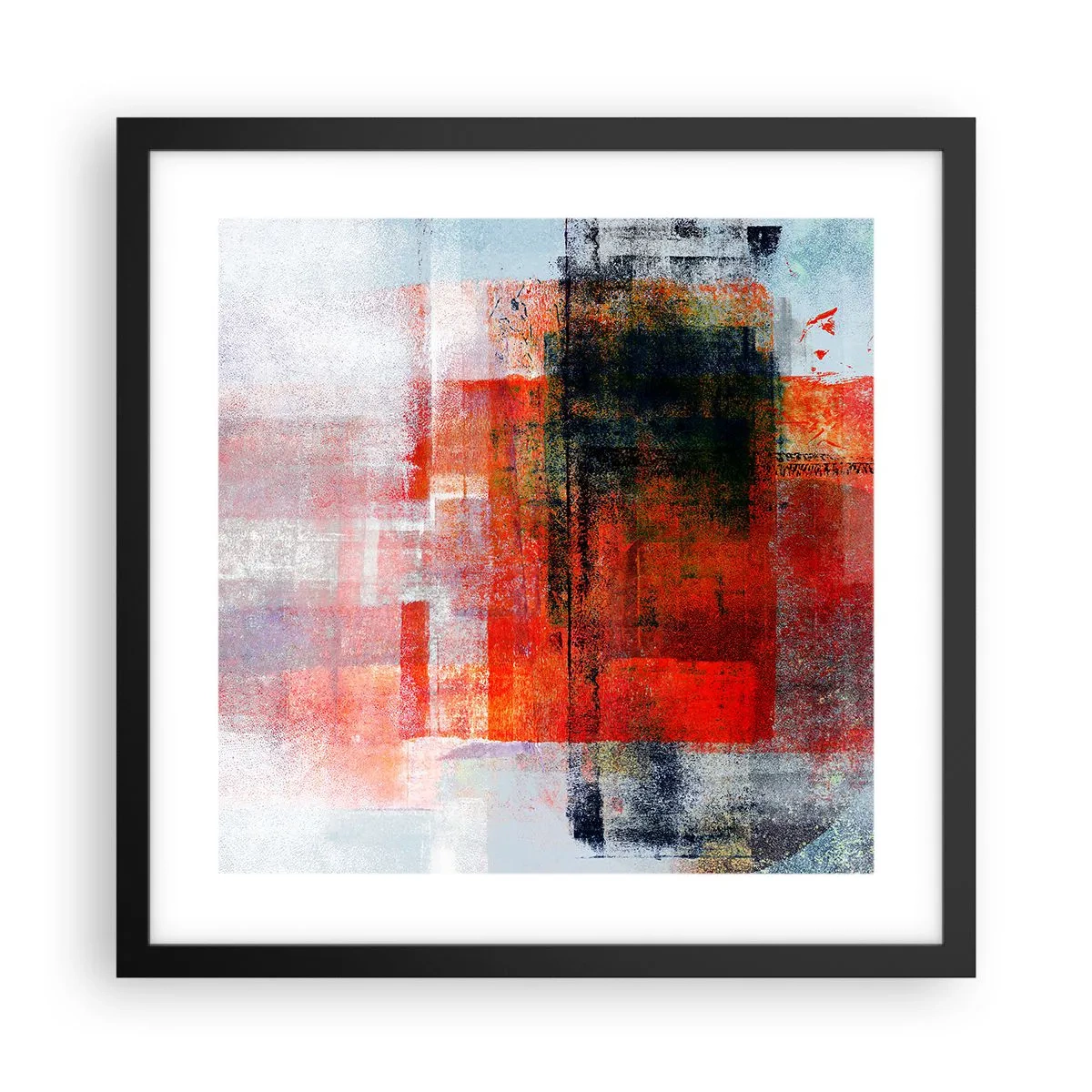 Affisch i svart ram - Glödande komposition - 40x40 cm