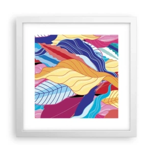 Affisch i vit ram - Färgglad röra - 30x30 cm