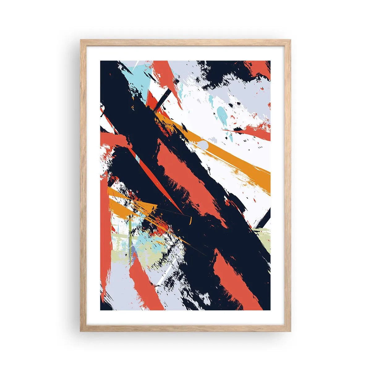 Affisch i ram av ljusek - Dynamisk komposition - 50x70 cm