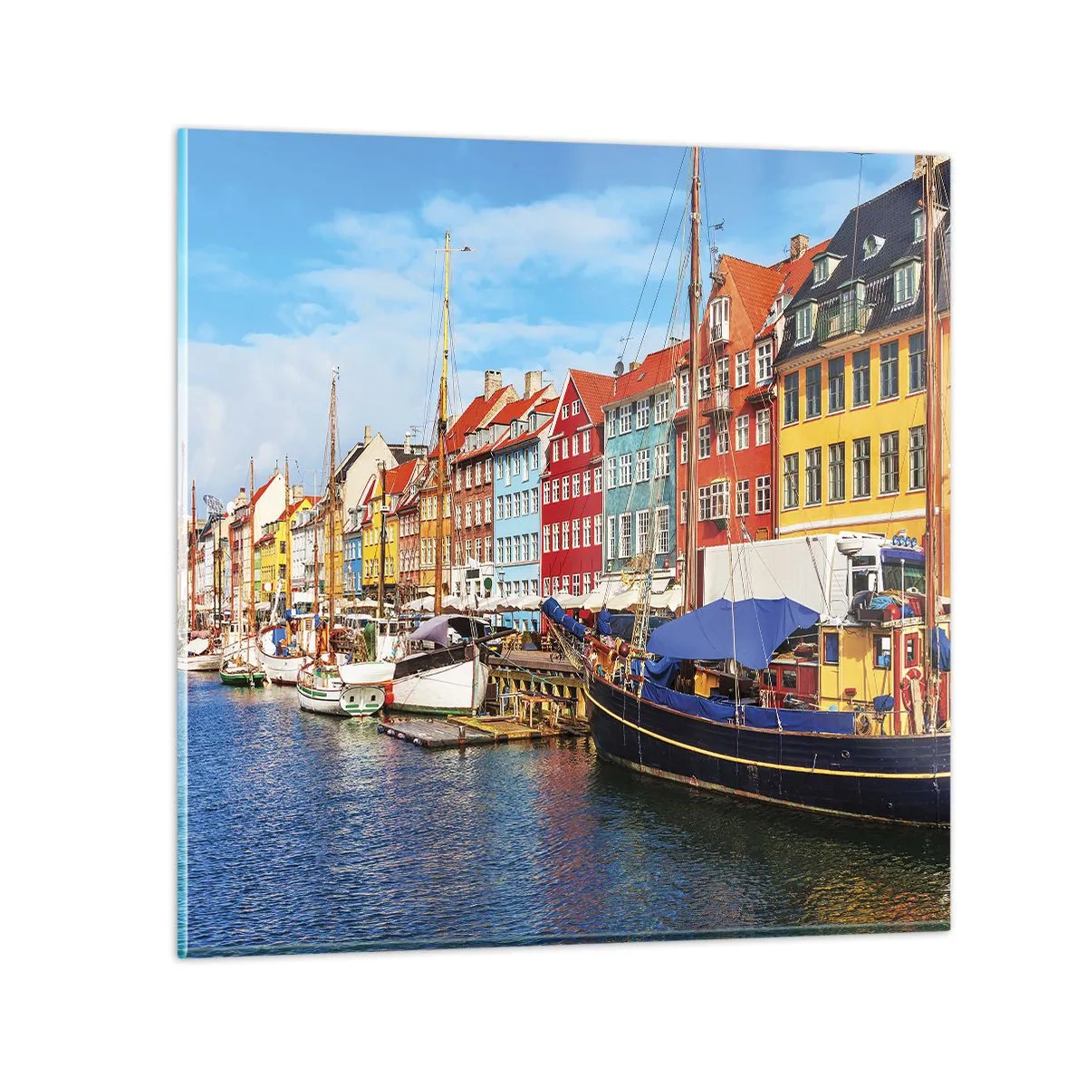 Glastavla - Bild på glas - Glad kaj - 70x70 cm