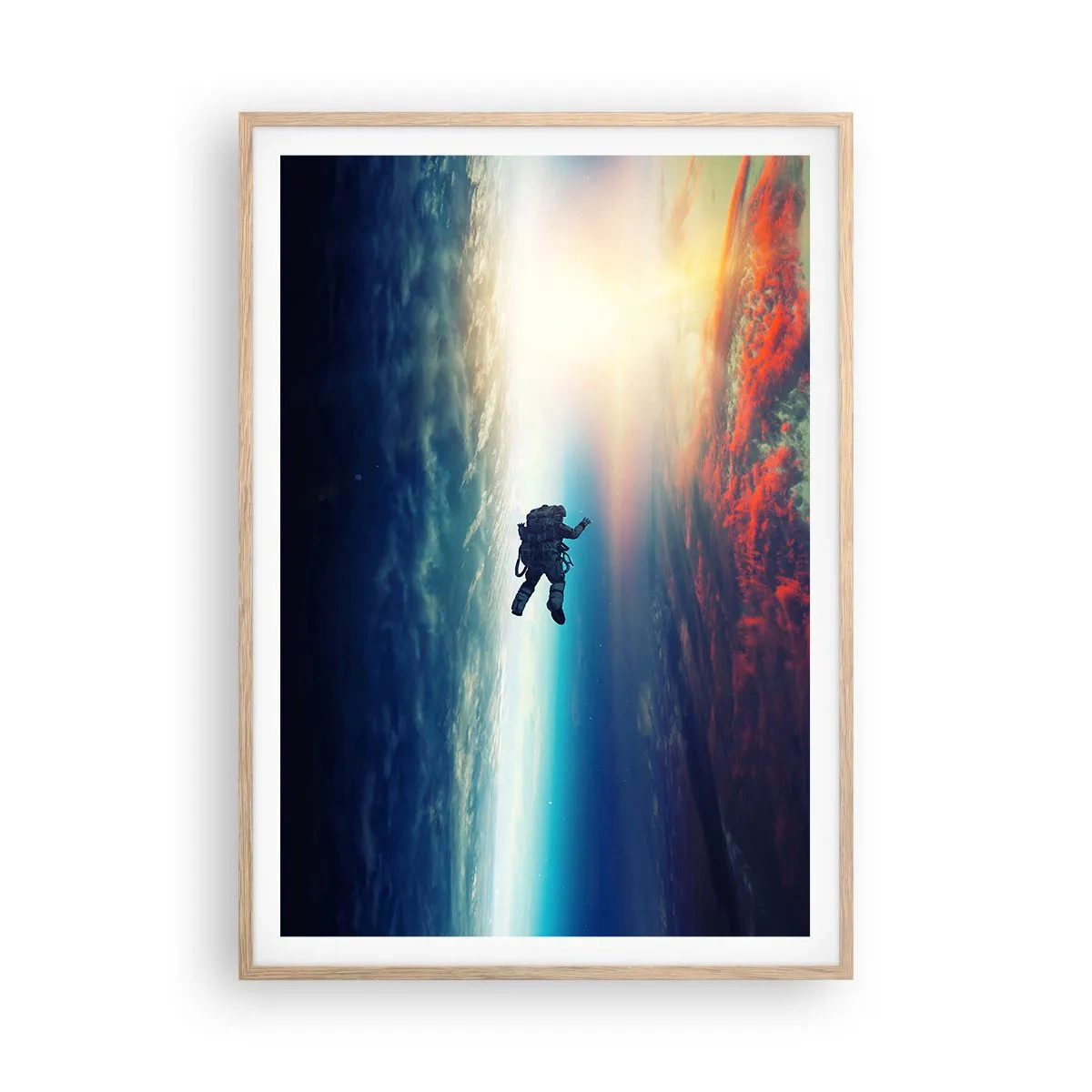 Affisch i ram av ljusek - Stå emot universumet - 70x100 cm
