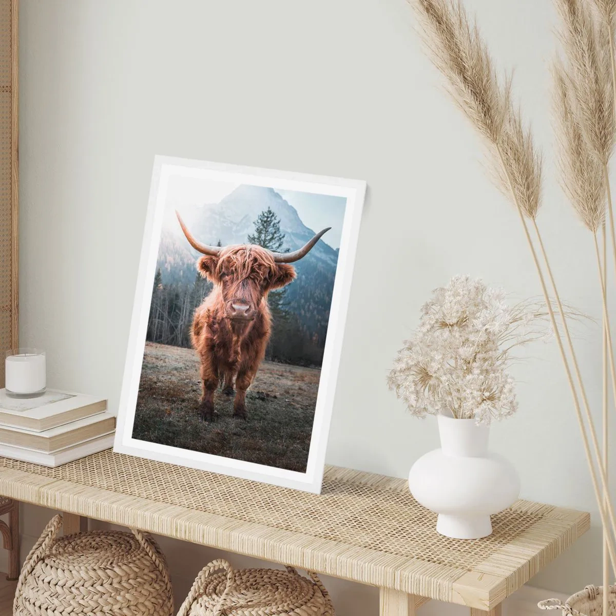 Affisch i vit ram - Hälsningar från fjälläng - 61x91 cm