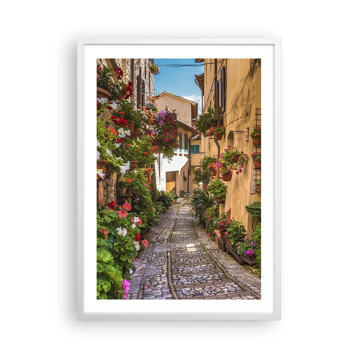 Affisch i vit ram - Italiensk gränd - 50x70 cm