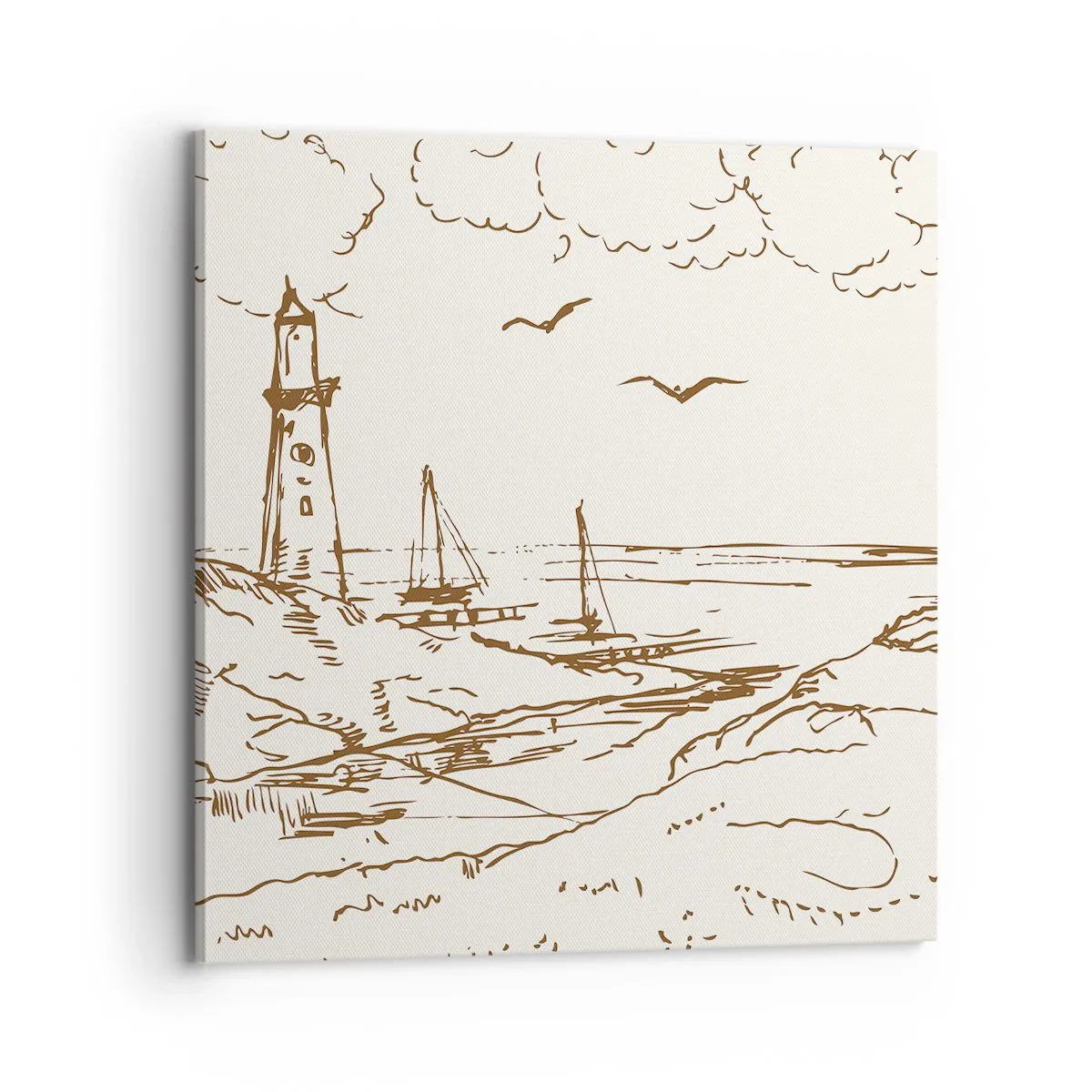 Canvastavla - Bild på duk - Sommarminnets kontur - 70x70 cm