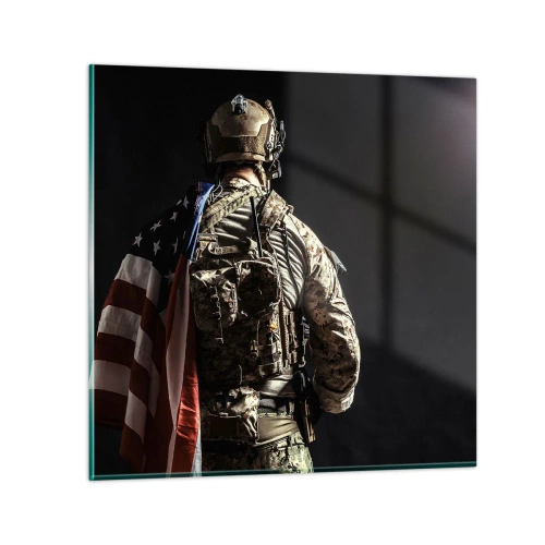 Glastavla - Bild på glas - Just därför - 70x70 cm