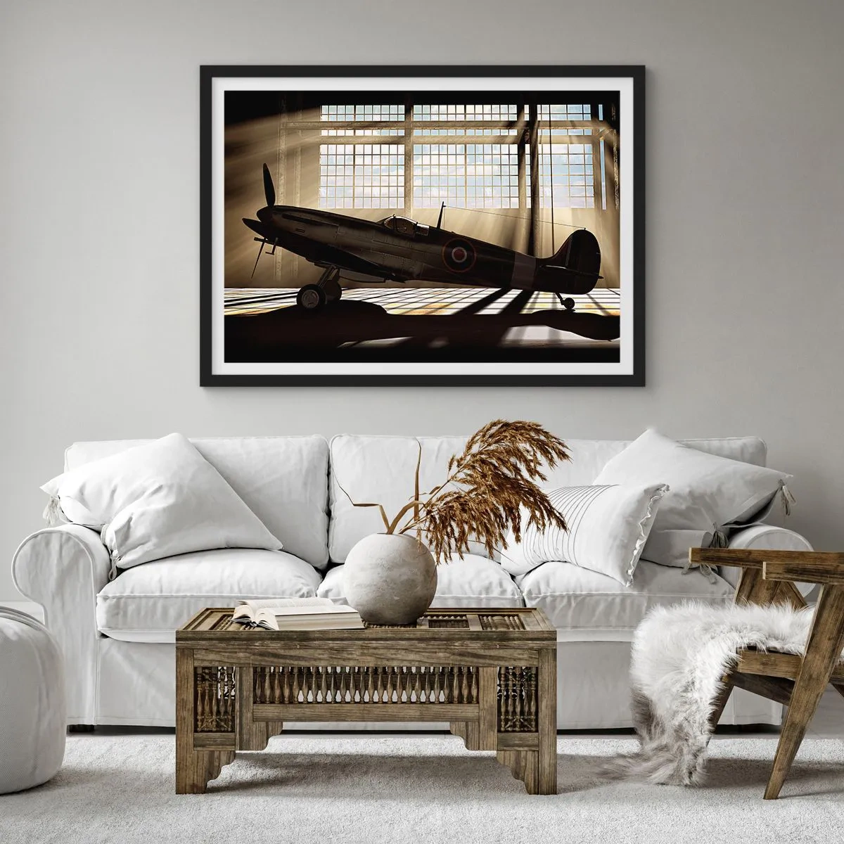 Affisch i svart ram - Kämpens vila - 100x70 cm