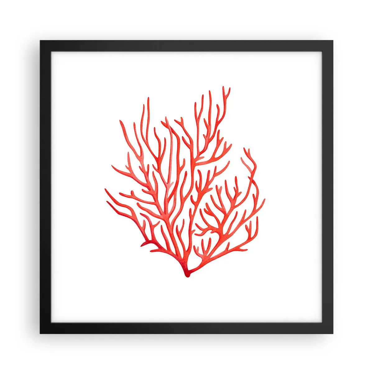 Affisch i svart ram - Filigran av korall - 40x40 cm