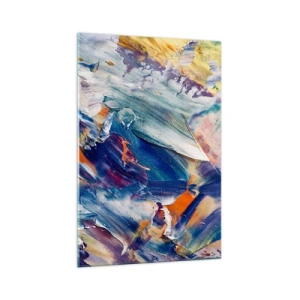 Glastavla - Bild på glas - Färgkaos - 70x100 cm