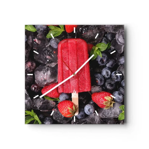 Väggklocka - Klocka på glas - En smak av varm sommar - 40x40 cm