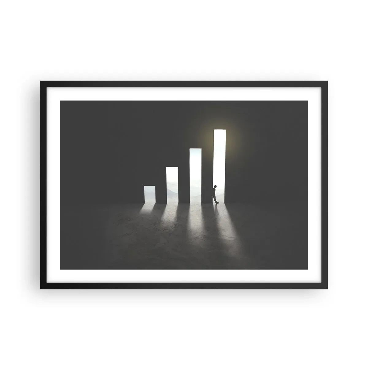 Affisch i svart ram - Framgång - ett intryck - 70x50 cm