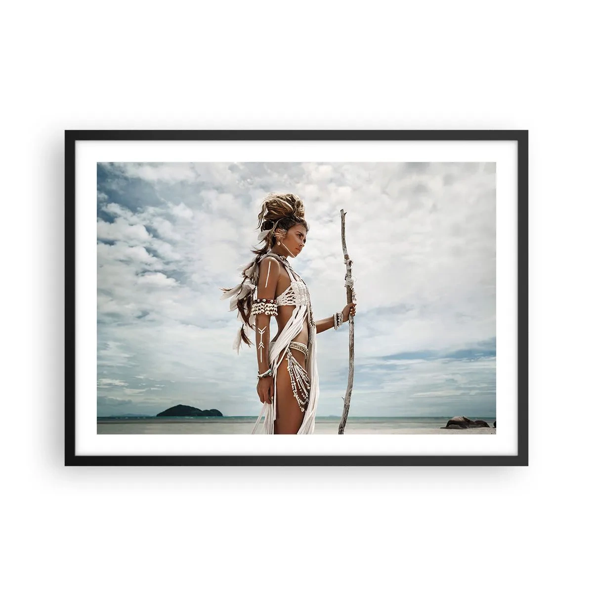 Affisch i svart ram - Tropikens drottning - 70x50 cm