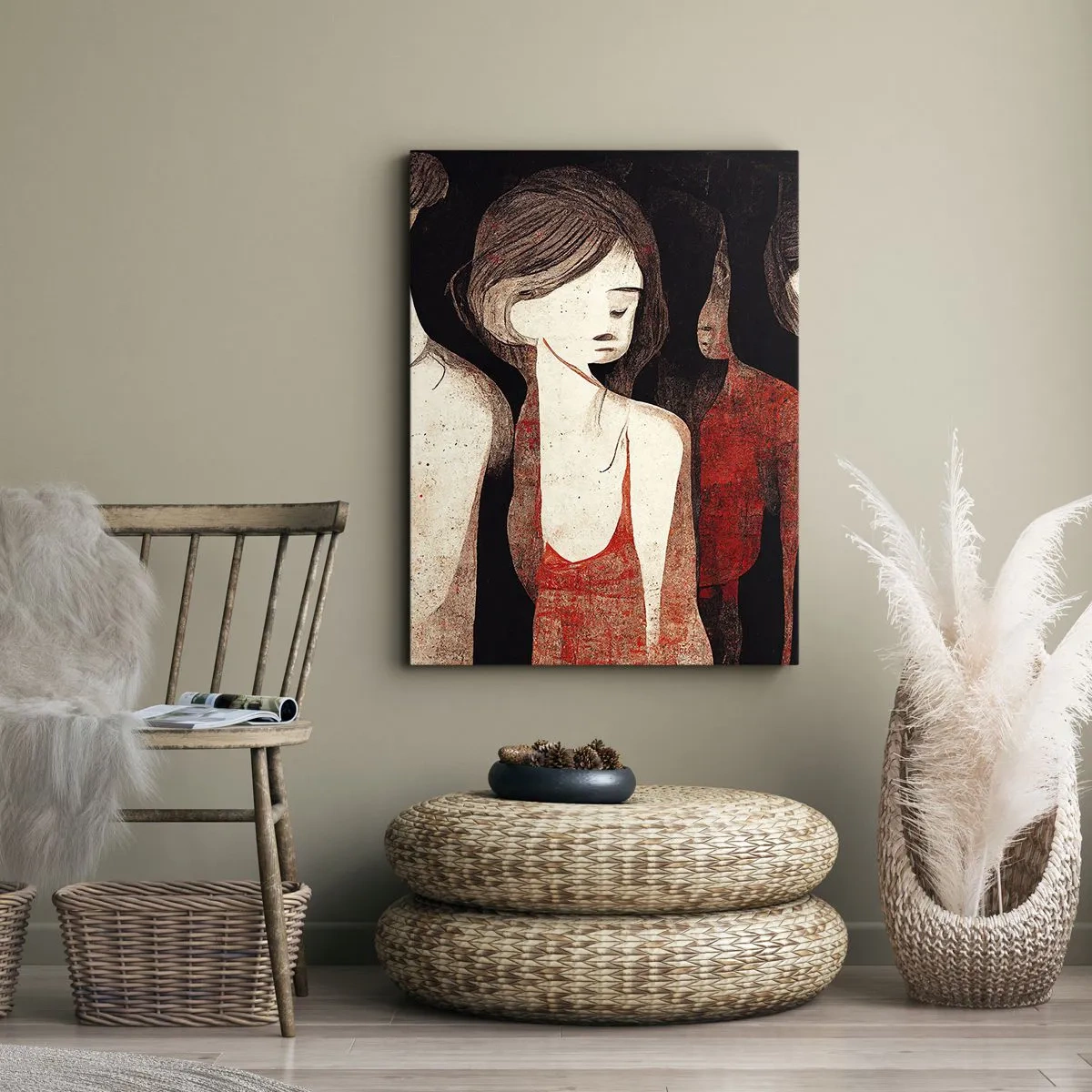 Canvastavla - Bild på duk - Madonnor av mörker - 55x100 cm
