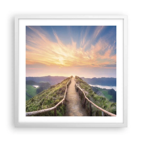 Affisch i vit ram - Nära himlen - 50x50 cm