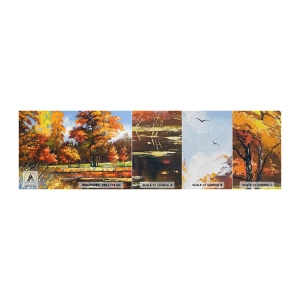 Provbit av fototapet Premium Canvas - Landskap i guld och brons - Landskap, Skog, Impressionism - 100x30 cm