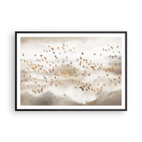 Affisch i svart ram - Det är dags... - 100x70 cm