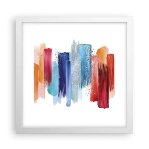 Affisch i vit ram - Upp och ner  - 30x30 cm