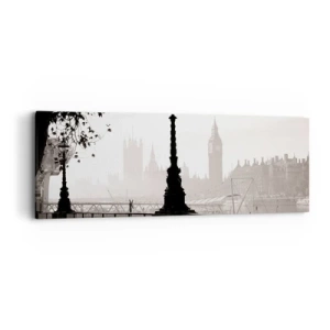 Canvastavla - Bild på duk - Morgon i London - 90x30 cm