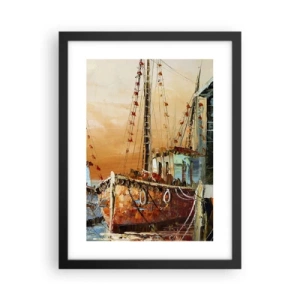 Affisch i svart ram - Lugn hemresa - 30x40 cm