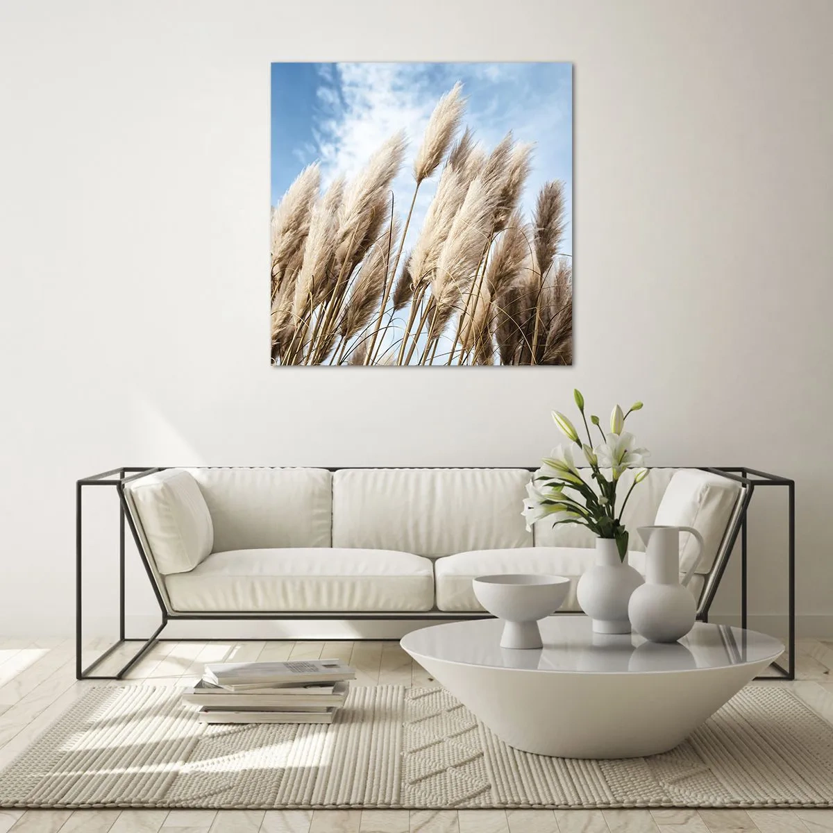 Glastavla - Bild på glas - Solig och blåsig smekning - 50x50 cm