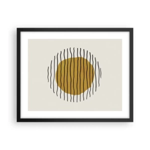 Affisch i svart ram - Abstraktion som darrar av glöd - 50x40 cm