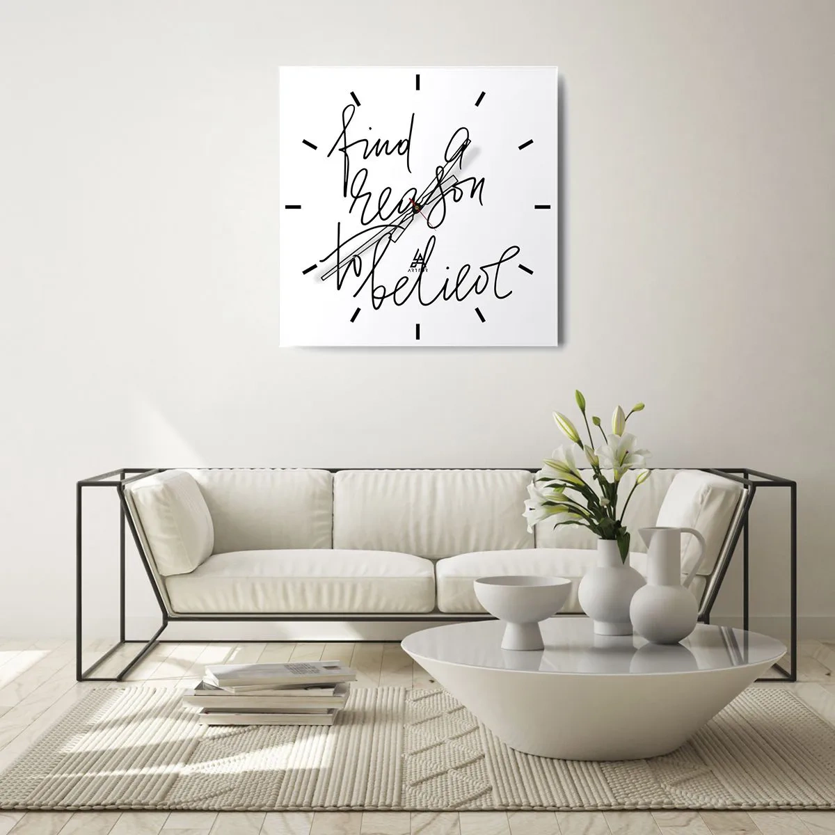 Väggklocka - Klocka på glas - Det är möjligt - 40x40 cm