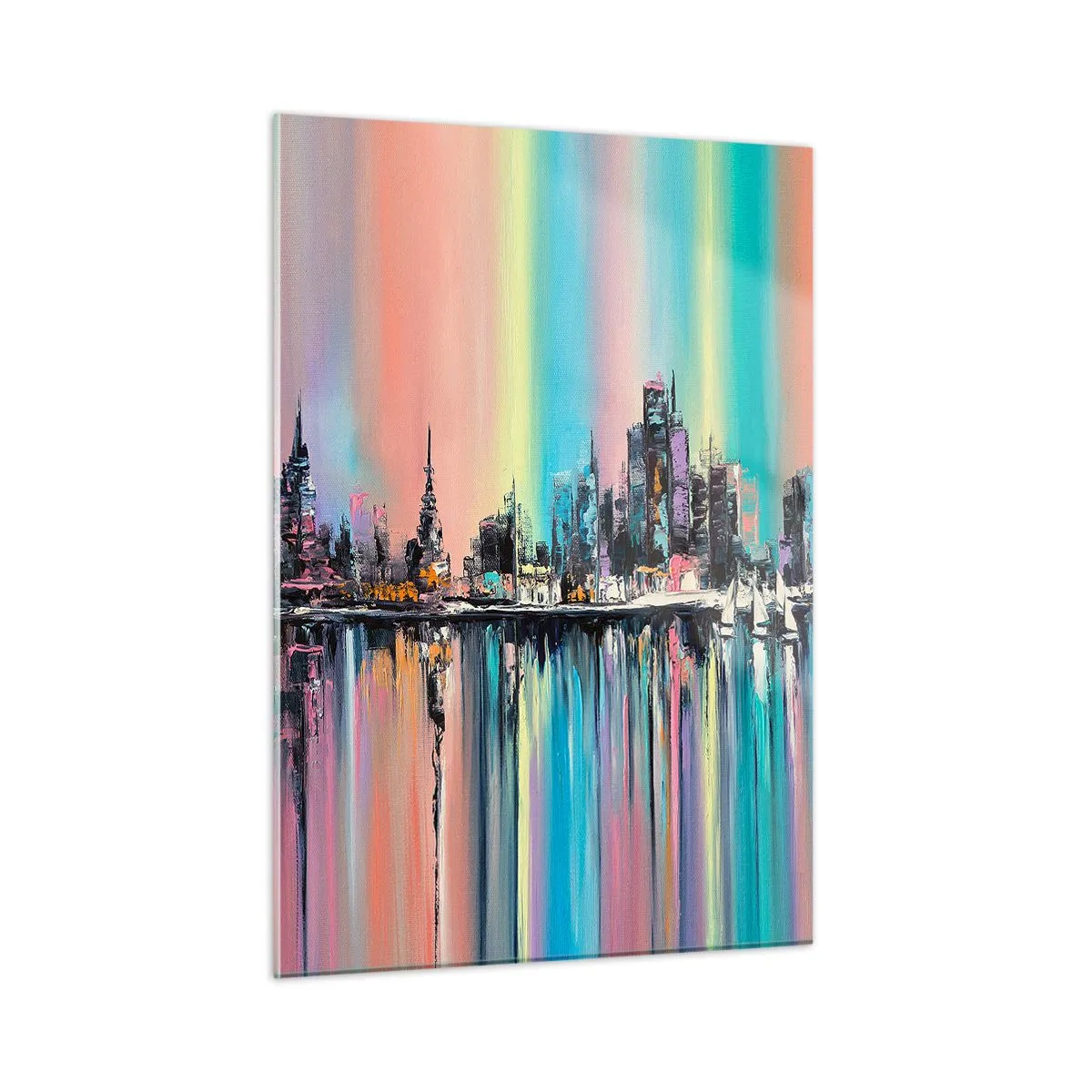 Glastavla - Bild på glas - Nattens ljus - 50x70 cm