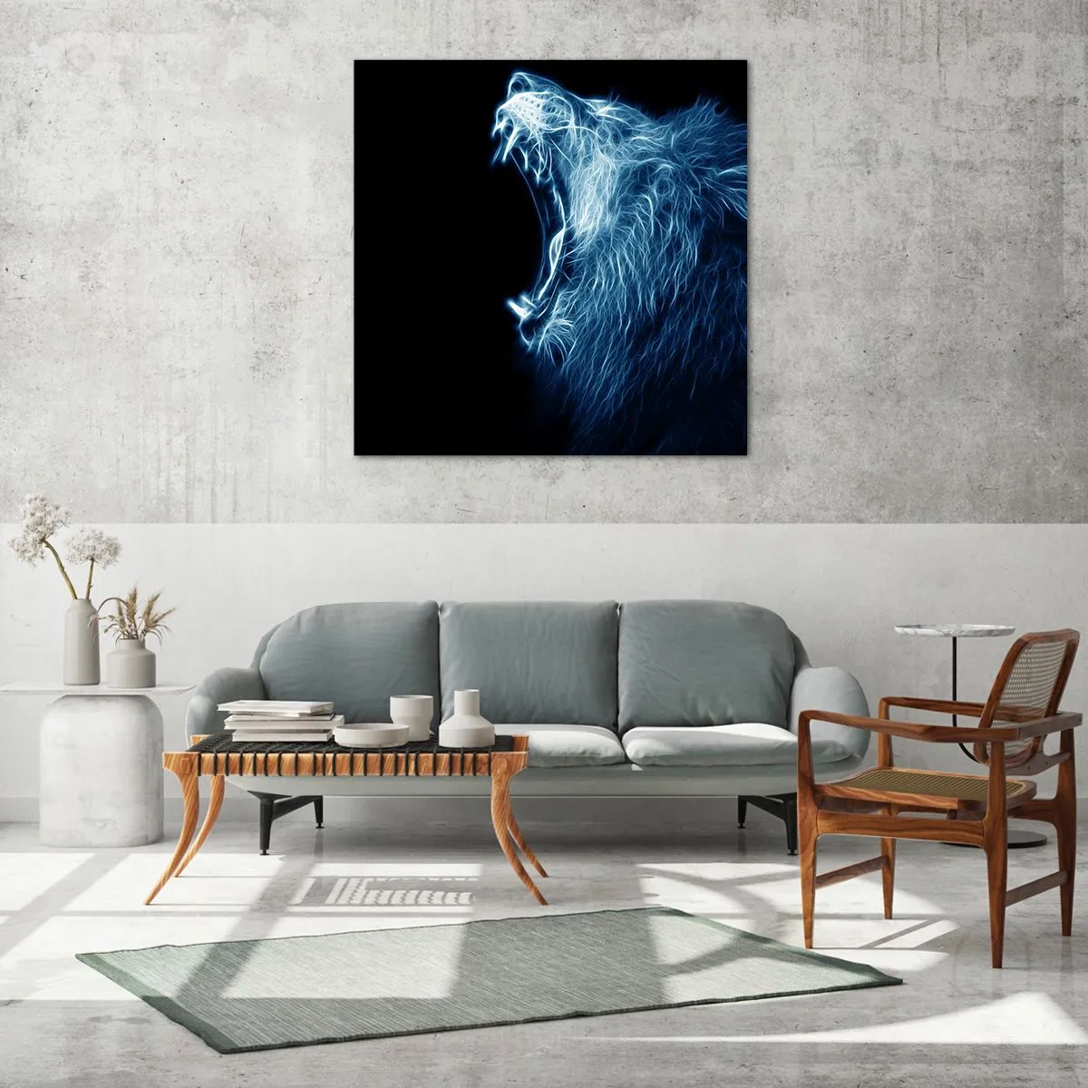 Glastavla - Bild på glas - Kungens brinnande ilska - 60x60 cm