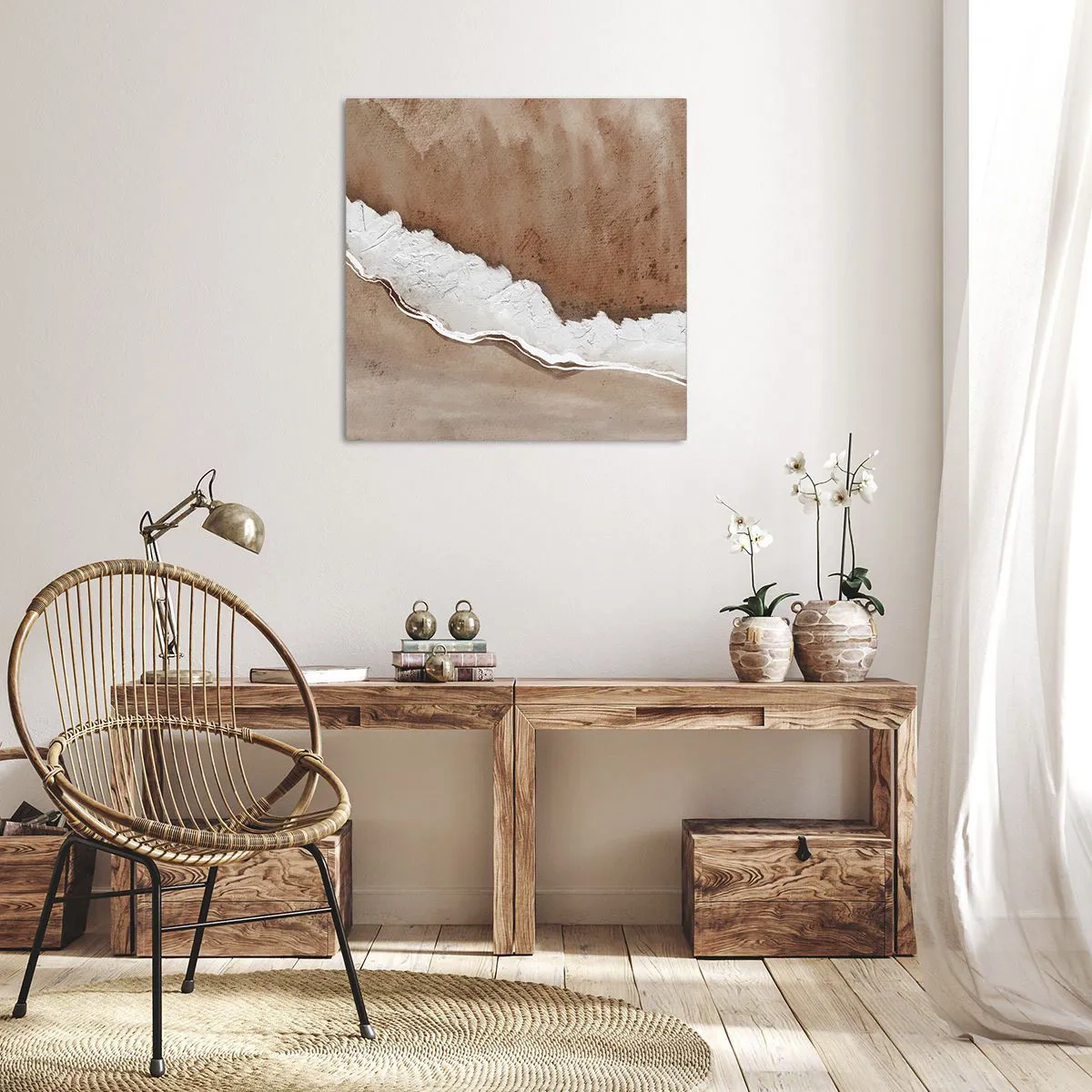 Canvastavla - Bild på duk - I jordnära färger - 40x40 cm