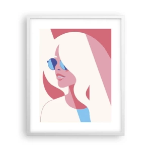 Affisch i vit ram - Det var en blondin... - 40x50 cm