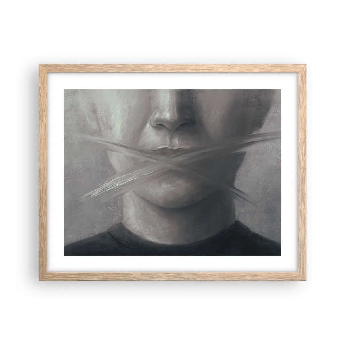 Affisch i ram av ljusek - Inte ett ord - 50x40 cm