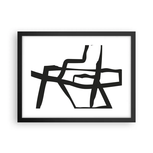 Affisch i svart ram - Svartvit konstruktion - 40x30 cm