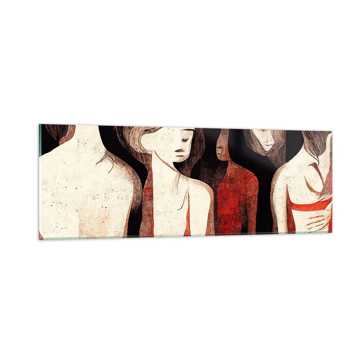 Glastavla - Bild på glas - Madonnor av mörker - 90x30 cm