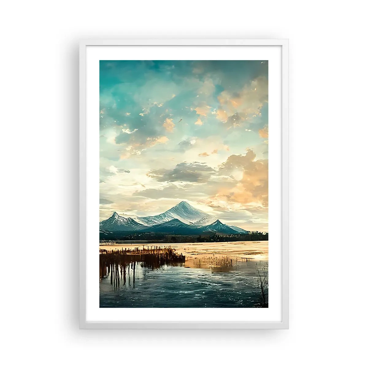 Affisch i vit ram - Under himlens skydd - 50x70 cm