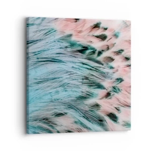 Canvastavla - Bild på duk - Safir-rosa dun - 30x30 cm