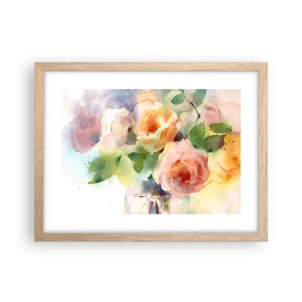 Affisch i ram av ljusek - Delikat som en akvarell - 40x30 cm