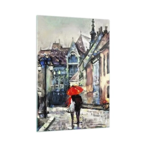 Glastavla - Bild på glas - Regn för två - 50x70 cm
