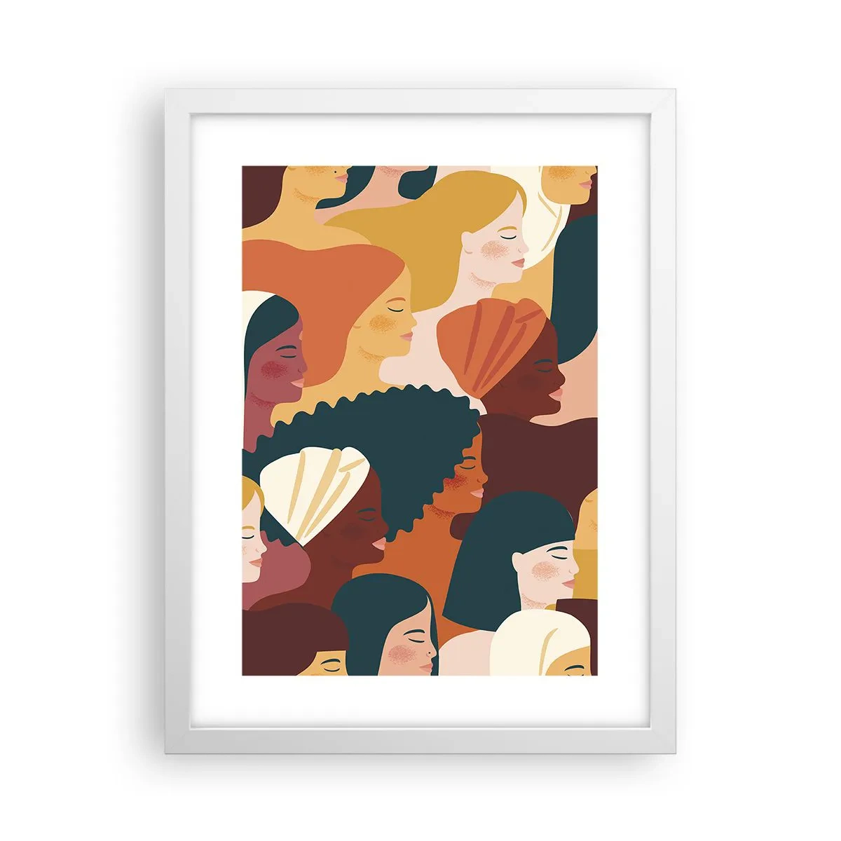Affisch i vit ram - Endast kvinnlighet - 30x40 cm