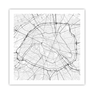 Affisch - Paris blomma - 60x60 cm