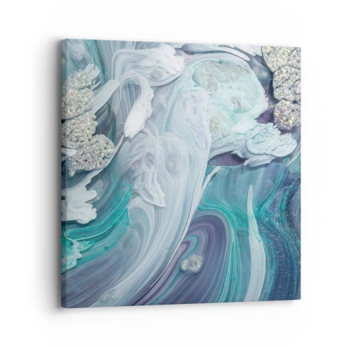 Canvastavla - Bild på duk - Blåhetens strömmar - 30x30 cm
