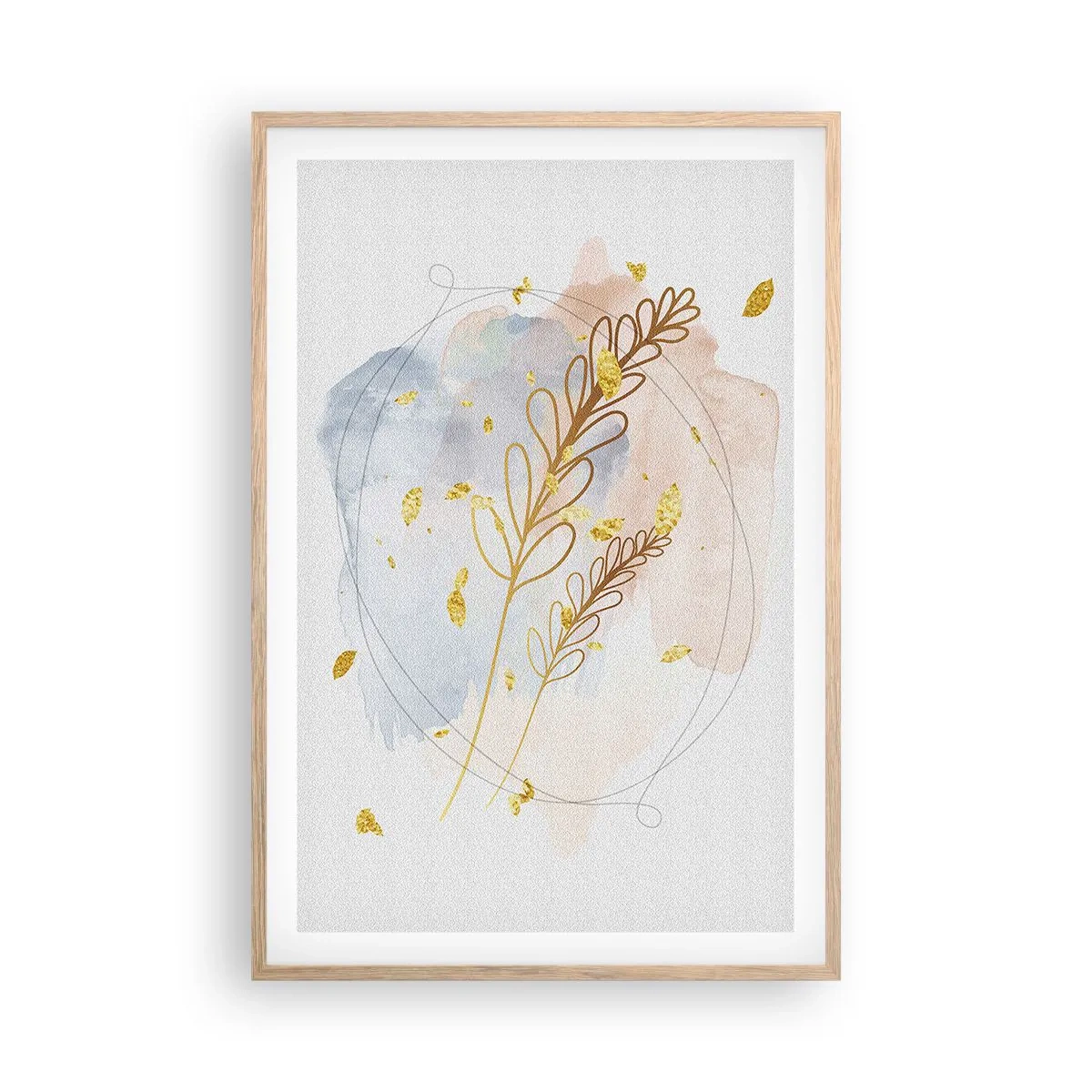 Affisch i ram av ljusek - En gyllene explosion - 61x91 cm