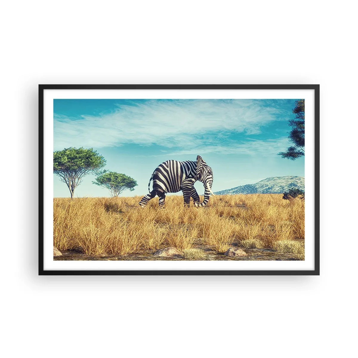 Affisch i svart ram - Grått är ute - 91x61 cm