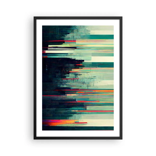 Affisch i svart ram - Modern abstraktion med geometriska linjer - 50x70cm - Futuristisk stad - Modern väggdekoration för vardagsrum och sovrum ARTTOR
