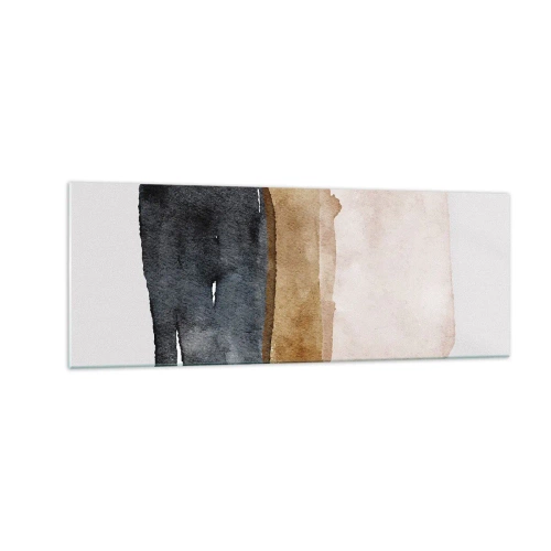 Glastavla - Bild på glas - Komposition av jordens färger - 140x50 cm