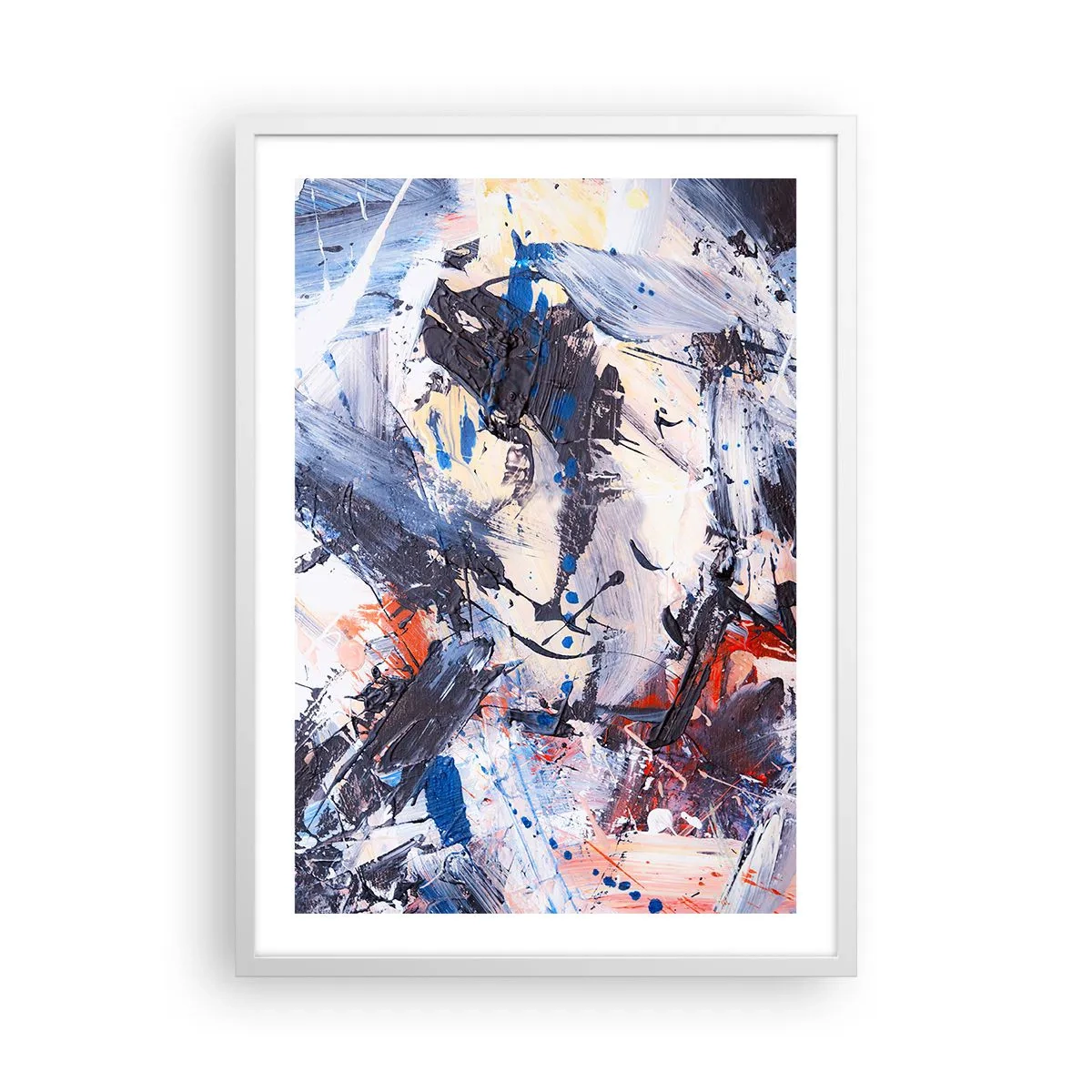 Affisch i vit ram - Abstraktionen galna dans - 50x70 cm