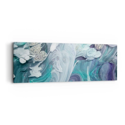 Canvastavla - Bild på duk - Blåhetens strömmar - 90x30 cm