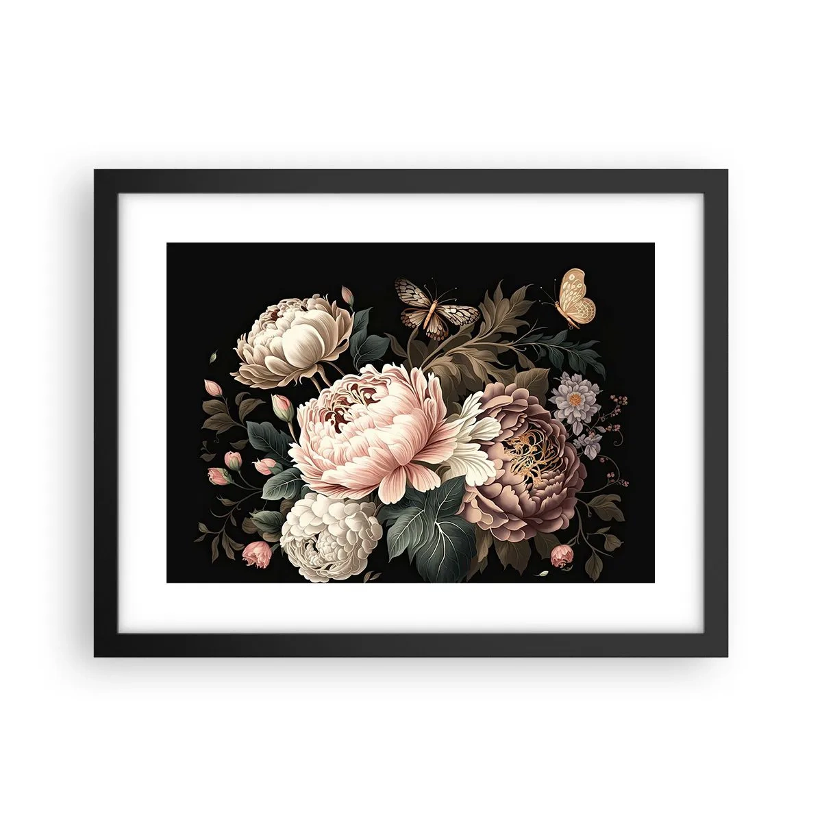 Affisch i svart ram - I barockstil - 40x30 cm