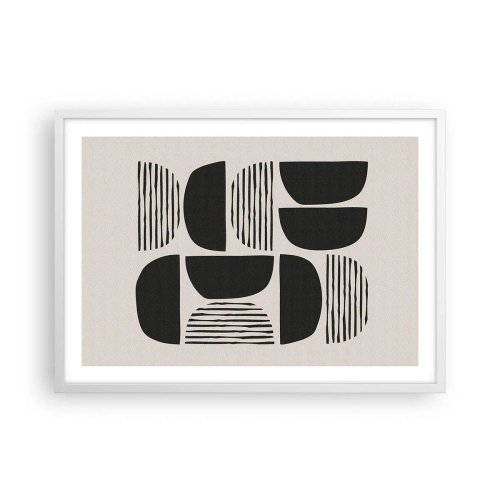 Affisch i vit ram - Arrangemang med halvor - 70x50 cm