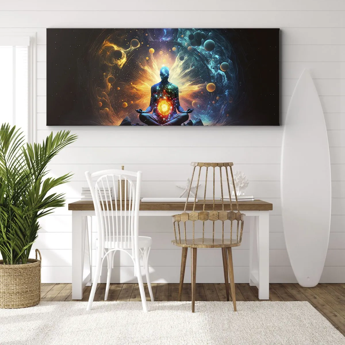 Canvastavla - Bild på duk - Kosmisk stillhet - 160x50 cm